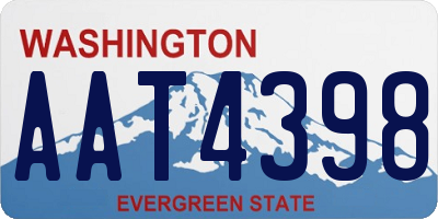 WA license plate AAT4398