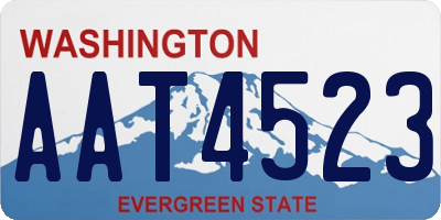 WA license plate AAT4523