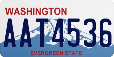 WA license plate AAT4536