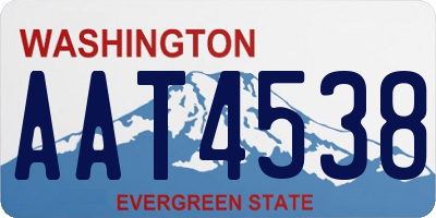WA license plate AAT4538