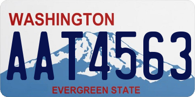 WA license plate AAT4563