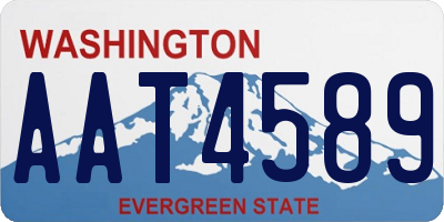 WA license plate AAT4589