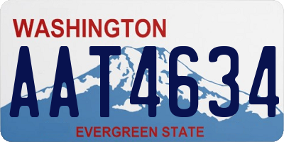 WA license plate AAT4634