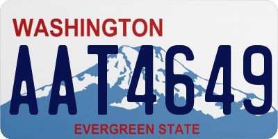 WA license plate AAT4649
