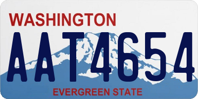WA license plate AAT4654