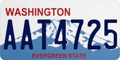 WA license plate AAT4725