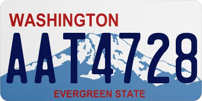 WA license plate AAT4728