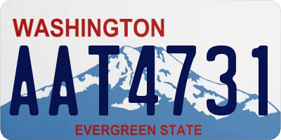 WA license plate AAT4731