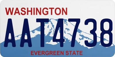 WA license plate AAT4738