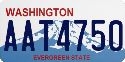 WA license plate AAT4750