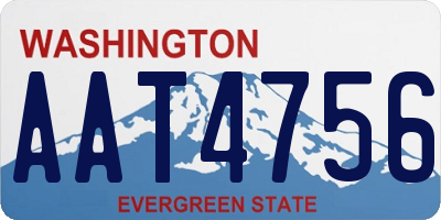 WA license plate AAT4756