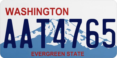 WA license plate AAT4765