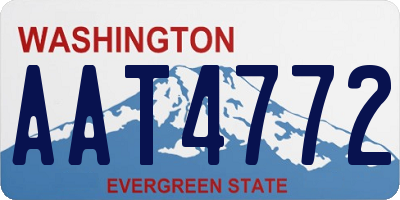 WA license plate AAT4772