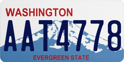 WA license plate AAT4778