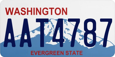WA license plate AAT4787
