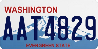 WA license plate AAT4829