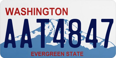 WA license plate AAT4847