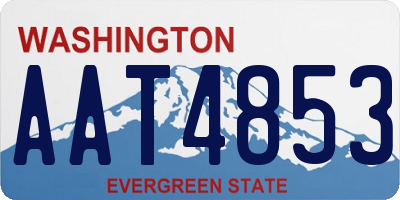 WA license plate AAT4853