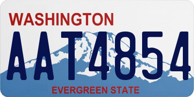 WA license plate AAT4854