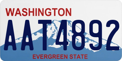 WA license plate AAT4892