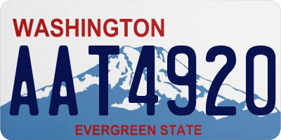 WA license plate AAT4920