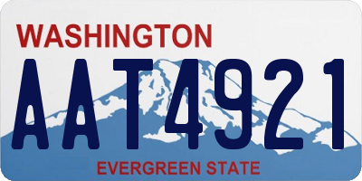 WA license plate AAT4921