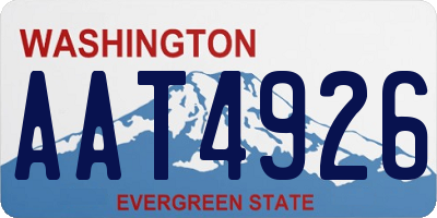WA license plate AAT4926