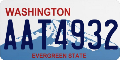 WA license plate AAT4932