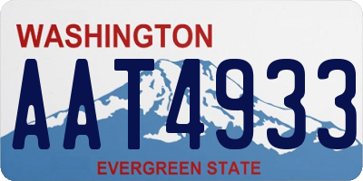 WA license plate AAT4933