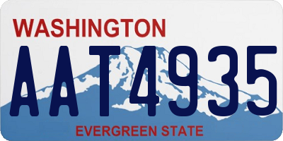WA license plate AAT4935