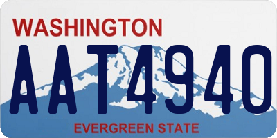 WA license plate AAT4940