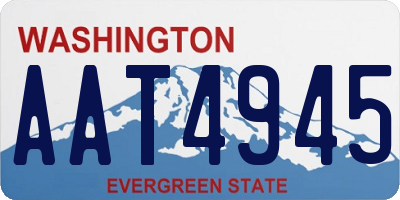 WA license plate AAT4945