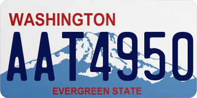 WA license plate AAT4950