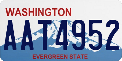 WA license plate AAT4952