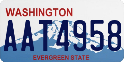 WA license plate AAT4958
