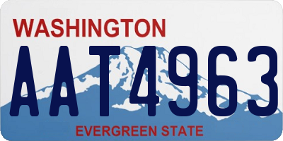 WA license plate AAT4963