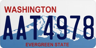 WA license plate AAT4978