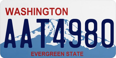 WA license plate AAT4980