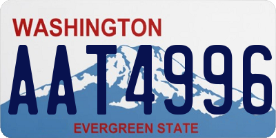 WA license plate AAT4996