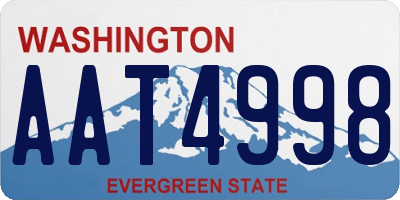 WA license plate AAT4998