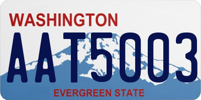 WA license plate AAT5003