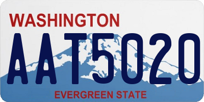 WA license plate AAT5020