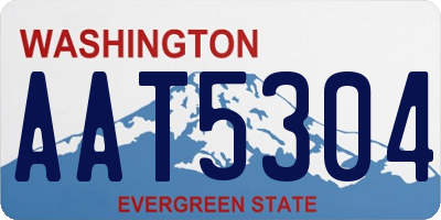 WA license plate AAT5304