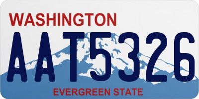 WA license plate AAT5326