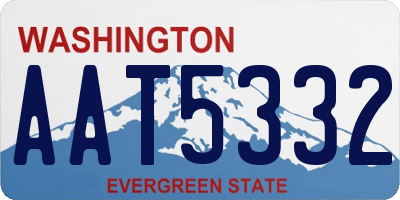 WA license plate AAT5332