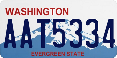 WA license plate AAT5334