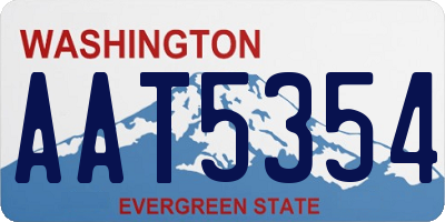 WA license plate AAT5354