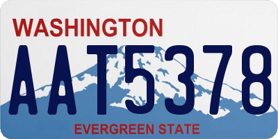 WA license plate AAT5378