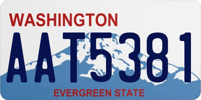 WA license plate AAT5381