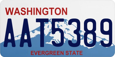 WA license plate AAT5389
